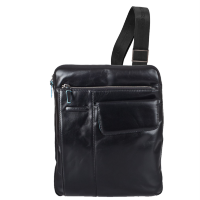 CA1815B2/N Piquadro Blue Square Вертикальная сумка планшет на плечевом ремне/ телячья кожа /черный