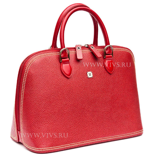 4600136 Red WANLIMA Женская сумка натуральная кожа Стильная женская сумка из натуральной кожи, оригинальная форма, средний размер, короткие ручки, которые позволяют носить сумку в руках и на локте.